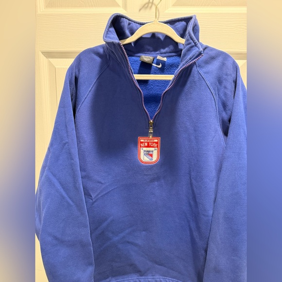 Nike New York Rangers Quarter Zip Fleece Pullover Size M Embroidered Logo - Picture 7 of 11
